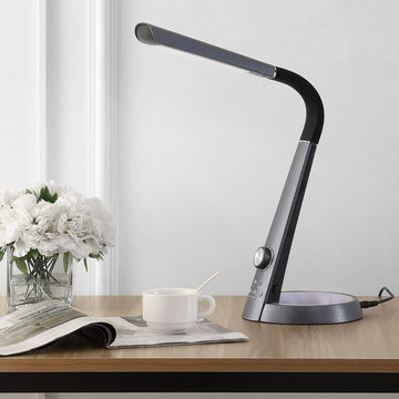 Milton 19" Aluminum Contemporary Minimalist Adjustable Head Dimmable USB Charging LED Task Lamp - JONATHAN Y